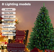Santaco 1.8M Christmas Tree Pre Lit 8 Mode Led Lights Xmas Bushy Decorations