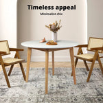 Levede Dining Table Round Rubberwood Base Kitchen Cafe Restaurant 100/120cm