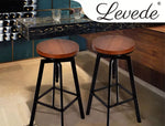 Levede Bar Stools Industrial Kitchen Stool Wooden Barstools Swivel Chair Vintage