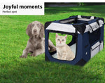 Pawz Pet Crate Dog Cat Carrier Travel Cage Folding Kennel Metal Frame Medium