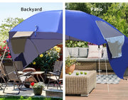 Mountview Beach Umbrella Outdoor Umbrellas Sun Shade Garden Shelter 2.33M Blue.