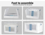 Storage Containers Box Stackable Toy Food Organiser Large Foldable Lid 85L Blue