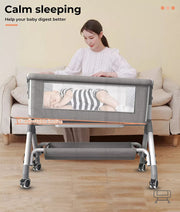 Bopeep Baby Cot Bed Crib Portable Bassinet Safety Fence Adjustable Bedside