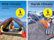 Mountview Double Sleeping Bag Bags Outdoor Camping Hiking Pillow -10℃ Thermal.