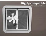 Manan Caravan Roof Vent 12V Fan RV Shower Hatch 355x355mm Flyscreen Motor Home