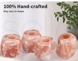 4x Himalayan Salt Lamp Tealight Candle Holder Decor Natural Crystal Ionizer Home