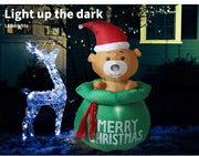 Santaco Inflatable Christmas Decorations Bubbly Bear 1.5M LED Lights Xmas Party