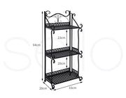 Levede Plant Stand 3 Tiers Outdoor Indoor Metal Flower Pots Rack Garden Shelf