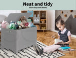 Levede Kids Toy Box Storage Chest Cabinet Container Clothes Organiser Grey