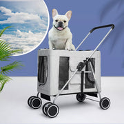 Pawz Large Pet Stroller Dog Cat Carrier Travel Pushchair Foldable Pram 4 Wheels