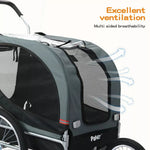 Pawz Pet Bike Trailer Foldable Pet Stroller 3-IN-1 Outdoor Cycling Sunroof