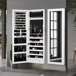 Levede Mirror Jewellery Cabinet Makeup LED Light Storage Cosmetic Organiser Box