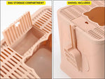 Pawz Foldable Cat Litter Box Toilet Tray Enclosed Kitty Hooded Top Entry Large