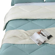 Microfibre Reversible Quilt Duvet Doona Cover Set Double/Queen/Super/King Size