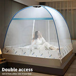 Dreamz Mosquito Bed Nets Foldable Canopy Dome Fly Repel Insect Queen - Blue