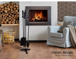 Traderight Fireplace Tool Set 4 PC Fire Place Poker Brush Shovel Stand Cast Iron