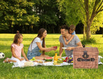 2 Person Picnic Basket Willow Baskets Set Insulated Outdoor Blanket StorageGift