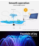 Solar Fountain 5W Powered Water Power Garden Pond Pool Bird Bath Outdoor