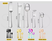 Toque Cutlery Set Stainless Steel 30PCS Knife Dinner Fork Tea Spoon Black Gold