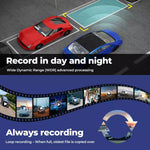 Maman 4K Dash Camera Front Rear Inside 3 Len Car Truck Reversing Wifi GPS 128G