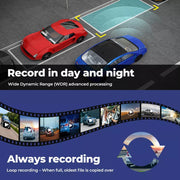 Maman 4K Dash Camera Front Rear Inside 3 Len Car Truck Reversing Wifi GPS 128G