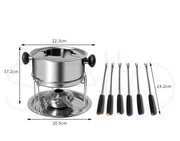 Toque Classic Fondue Set 12pcs Stainless Steel Cheese Chocolate Dipping  6 Forks
