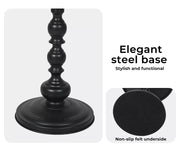Levede Side Table Vintage End Round Tabletop Steel Base Nightstand Antique Black