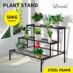 Levede Plant Stands Outdoor Indoor Metal Flower Pot 3 Garden Corner Shelf.