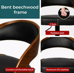 Levede 1x Kitchen Bar Stools Gas Lift Wooden Beech Stool Metal Barstools Black