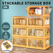Storage Containers with Lid Clothes Organiser Box 5 Side Open Foldable Stackable