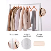 Levede Clothes Rack Wooden Wardrobe Garment Coat Hanging Rail Shoe Storage 120cm