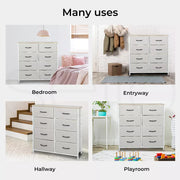 Levede Chest of Drawers Storage Cabinet Tower Dresser Tallboy  Beige 6 Drawers