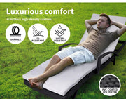 Levede Sun Lounger Wicker Lounge Outdoor Furniture Garden Patio Bed Cushion Pool