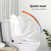 Electric Bidet Heated Toilet Seat Warm Water Spray Wash Remote Antibacterial