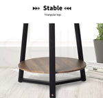 Levede Side Table Coffee Bedside Tables Nightstand Storage Steel Legs 60cm Dia.