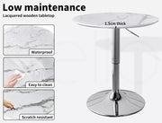 Levede Bar Table Swivel Gas Lift Counter Dining Furniture Cafe Outdoor White
