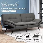 Levede Sofa Bed Futon Recliner Lounge Couch Convertible Fabric 3-Seater 180cm