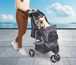 Pawz Large Pet Stroller Dog Cat Carrier Travel Pushchair Foldable Pram 3 Wheels.