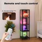 Stacked Tempered Glass Display Cabinet Clear Steel Frame With 3XRGB Lights