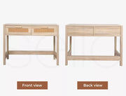 Levede Table Wooden Console Table Set With Storage Drawers Laptop Desk 105X55CM