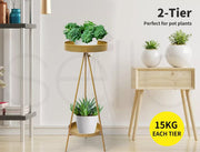 Levede Plant Stand 2 Tiers Outdoor Indoor Metal Flower Pots Rack Garden Shelf