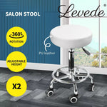 2x Levede Salon Stool Swivel Hairdressing Barber Stools Bar Chairs Lift Round