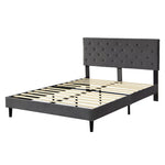 Levede Velvet Bed Frame Double Queen Mattress Base Platform Adjustable Headboard