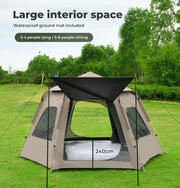 Instant Pop up Tent Auto Family Camping Canopy Shelter 5-8 Person Ground Mat