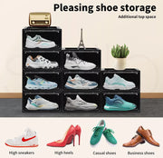 Stacked Shoe Box Acrylic Sneaker Display Case Magnetic Door Anti-oxidation