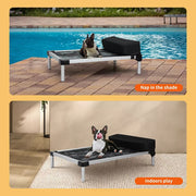 Pawz Pet Trampoline Elevated Raised Dog Bed Aluminium Frame Chew Proof Pillow