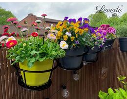 1xLevede  Flower Holder Plant Stand Hanging Pot Basket Plant Garden Wall Storage