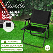 Levede 4PCS Camping Chair Folding Outdoor Portable Foldable Chairs Beach Picnic