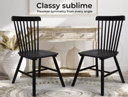 Levede 2x Dining Chairs Kitchen Winsor Chair Natural Wood Cafe Lounge Black