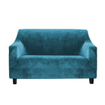 Marlow Sofa Cover High Stretch Slipcovers Soft Plush Protector 2 Seater Green